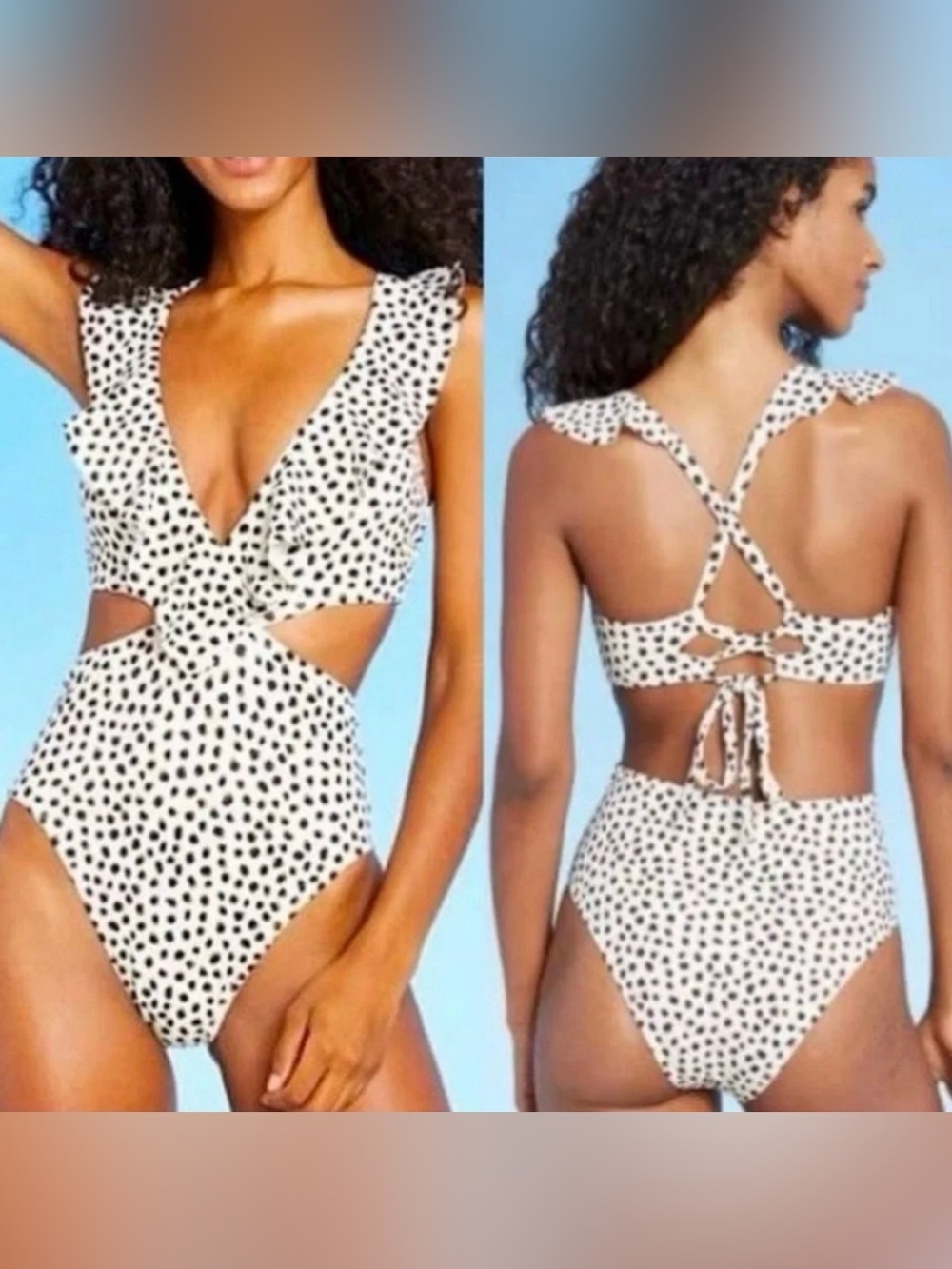 Shade & Shore Leopard Print Cutout One-Piece Swimsuit